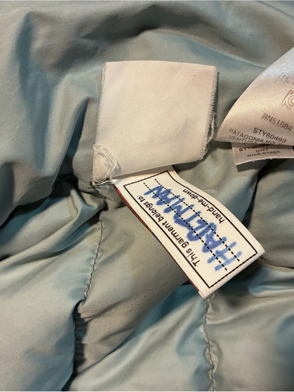 Patagonia Kids Navy and Light Blue Puffer Jacket